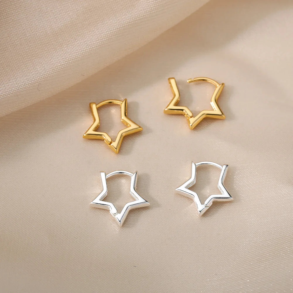 Crystal Ear Star Hoop Earrings