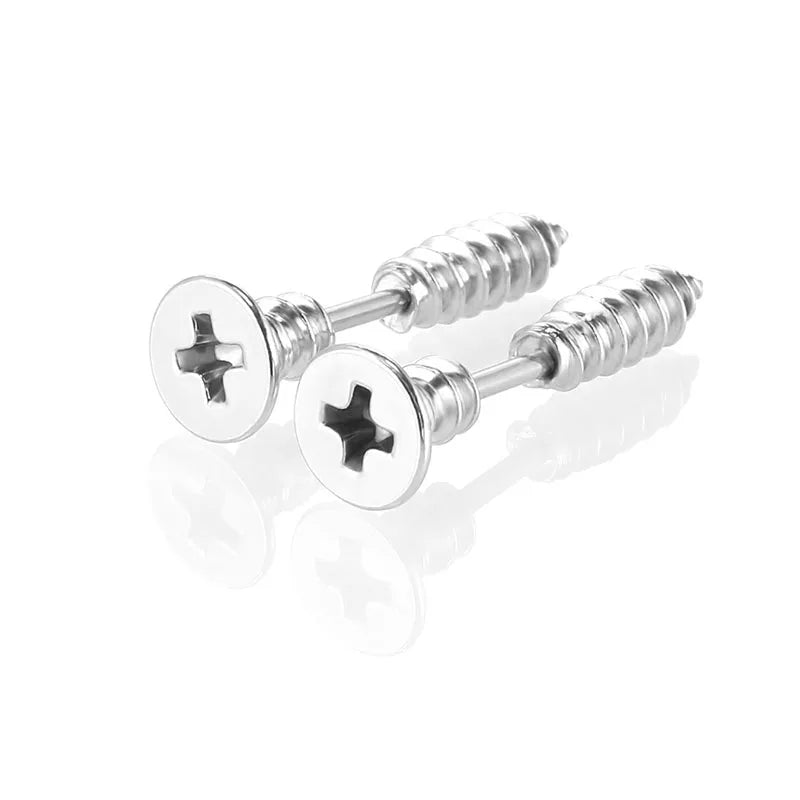 Crystal Ear Nail Screw Stud Earring