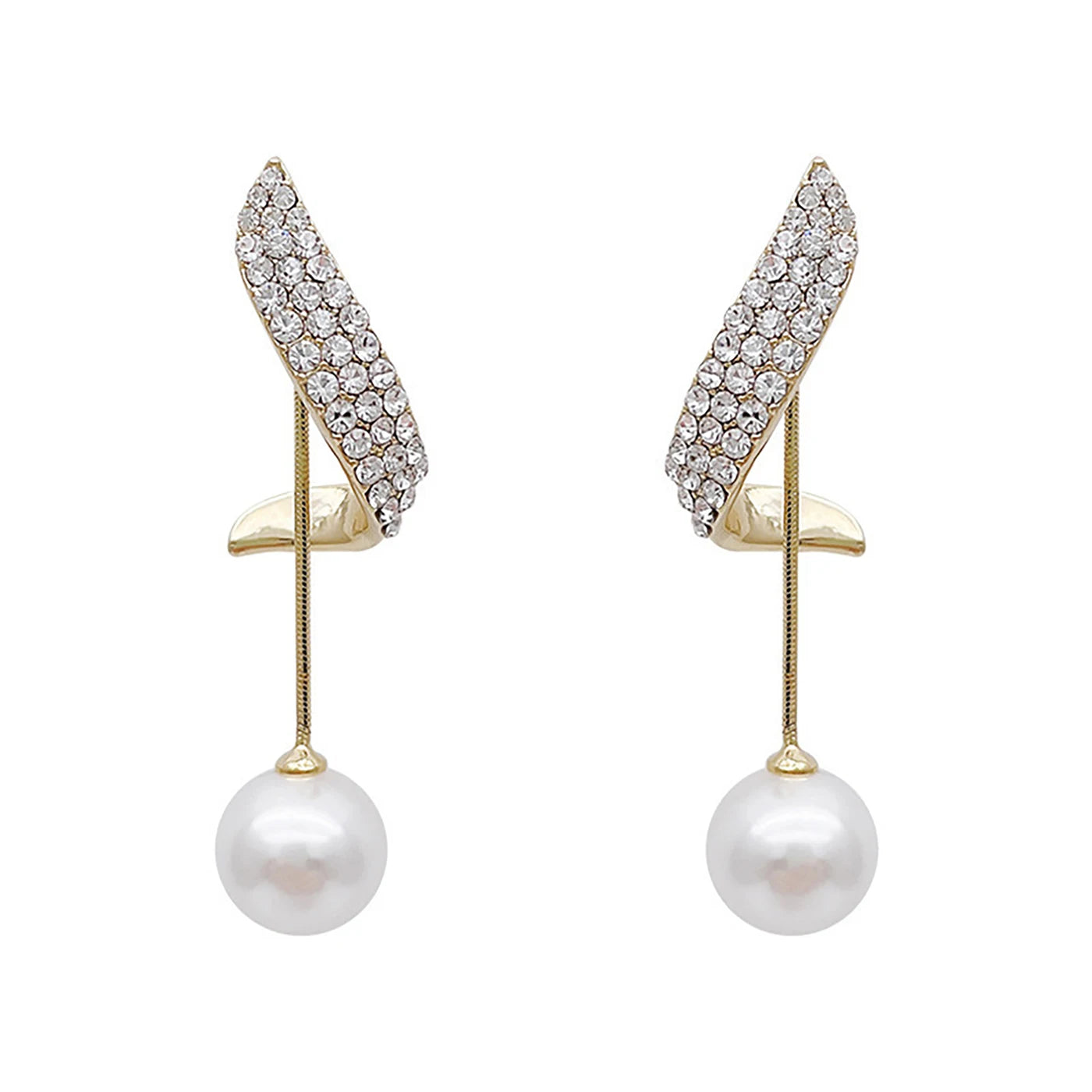 Crystal Ear Pearl Earrings