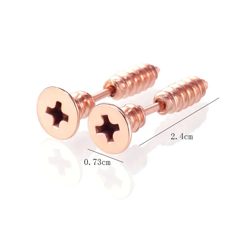 Crystal Ear Nail Screw Stud Earring