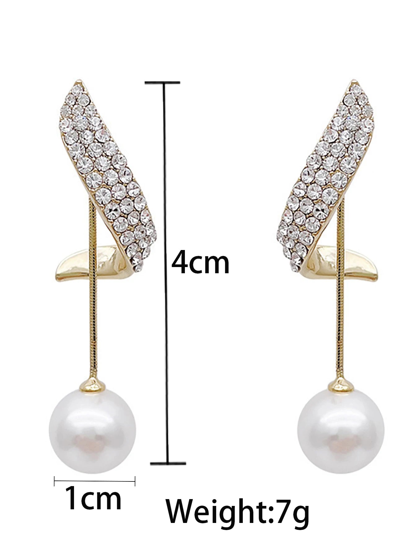 Crystal Ear Pearl Earrings