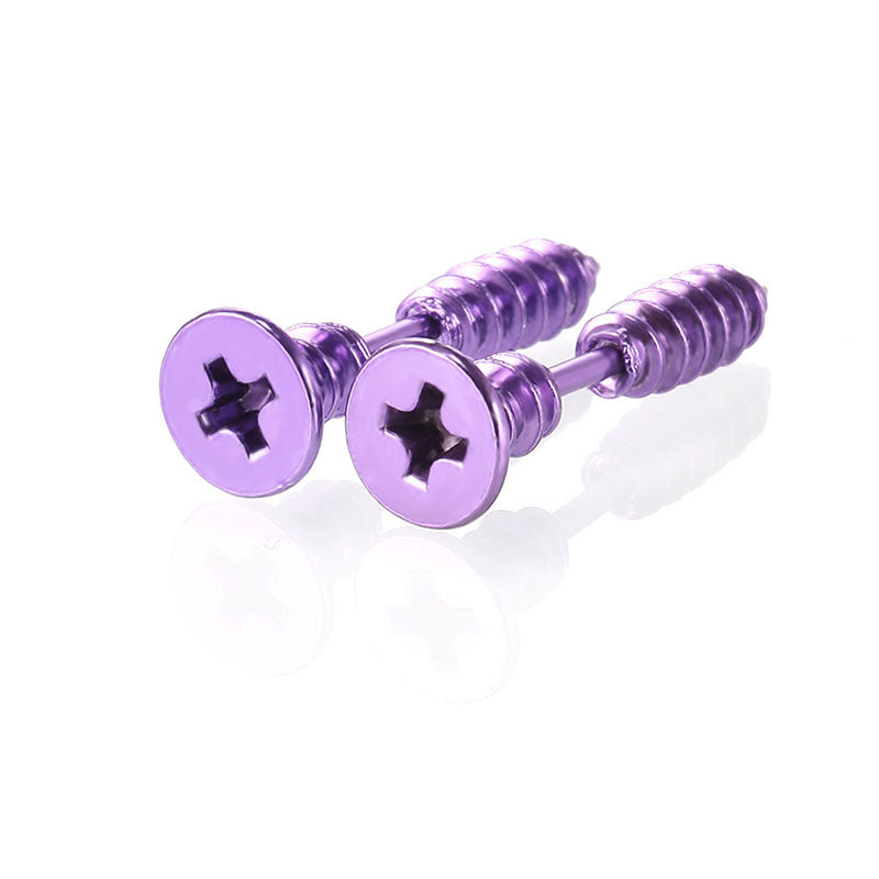 Crystal Ear Nail Screw Stud Earring