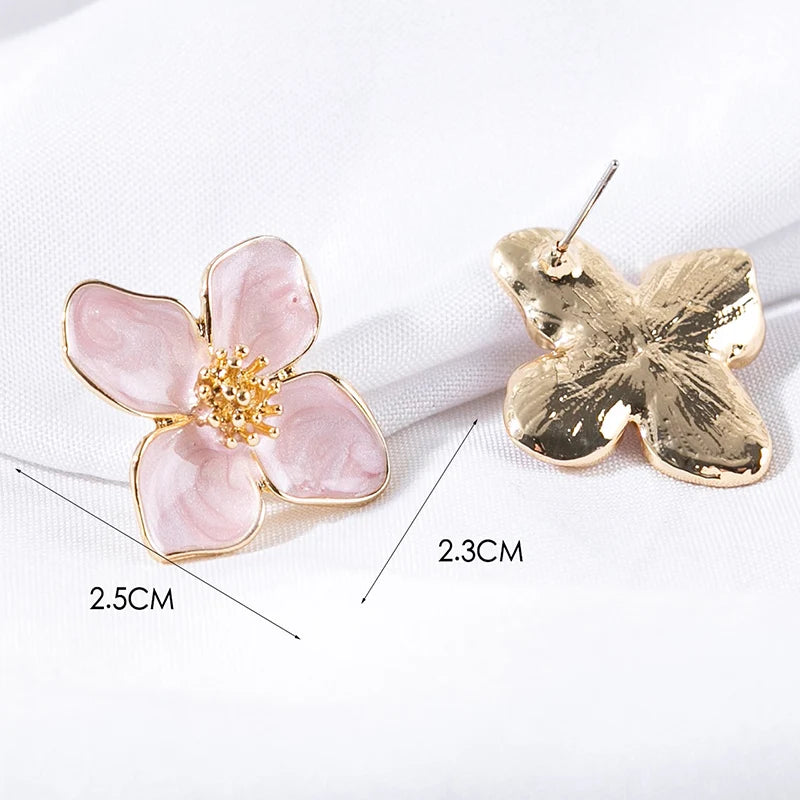 Crystal Ear Gold Plated Flower Earrings