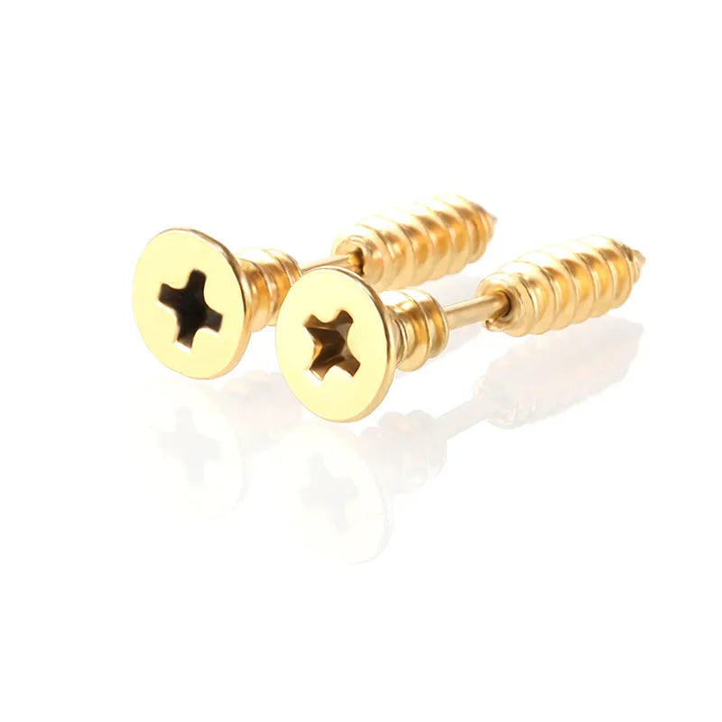 Crystal Ear Nail Screw Stud Earring